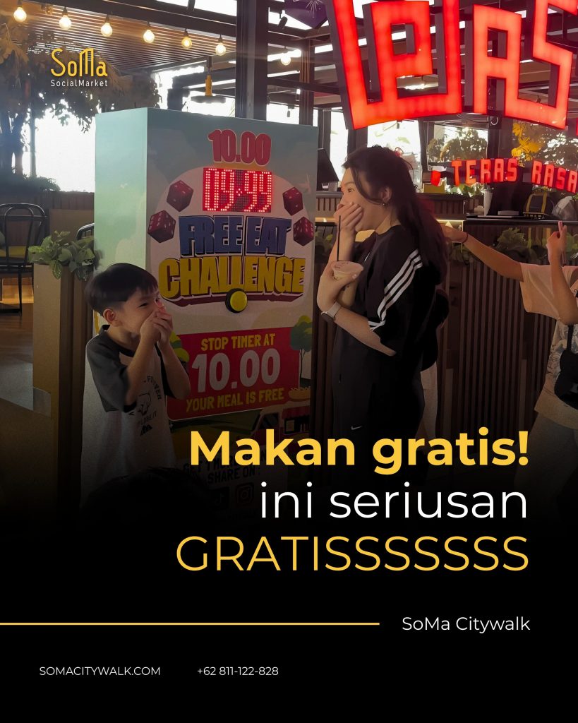 Free Eat Challenge SoMa Citywalk, tantangan makan gratis, lomba timer Palembang