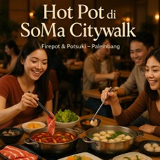 Hot pot SoMa Palembang, makan bareng di SoMa Citywalk, Firepot Potsuki