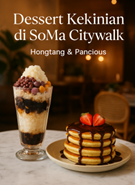Dessert manis SoMa Palembang, Hongtang Pancious, pancake grass jelly